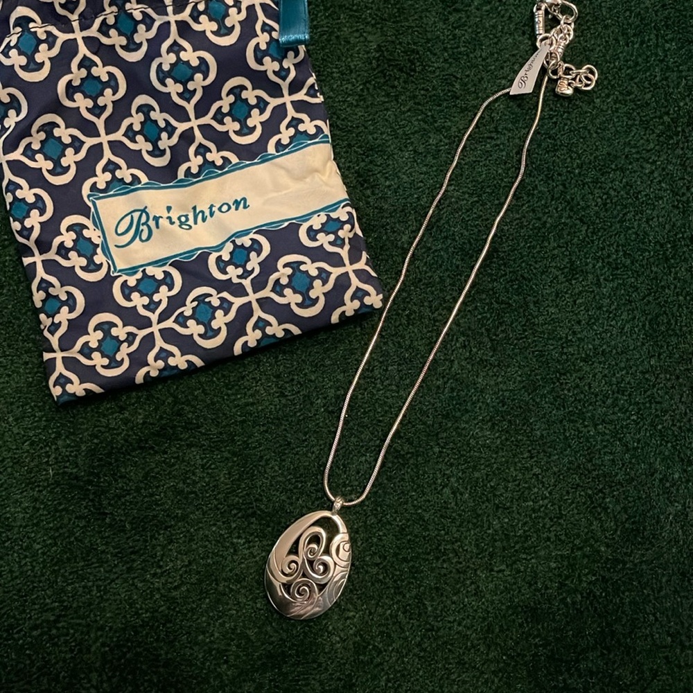 Brighton silver necklace. New with tags. Large pendant
